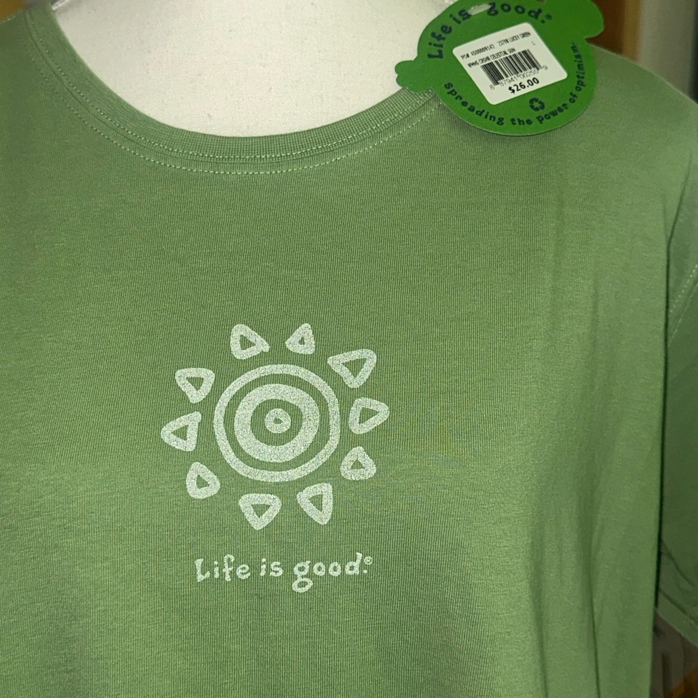 Life Is Good Green Sun Tee; NWT; Various sizes